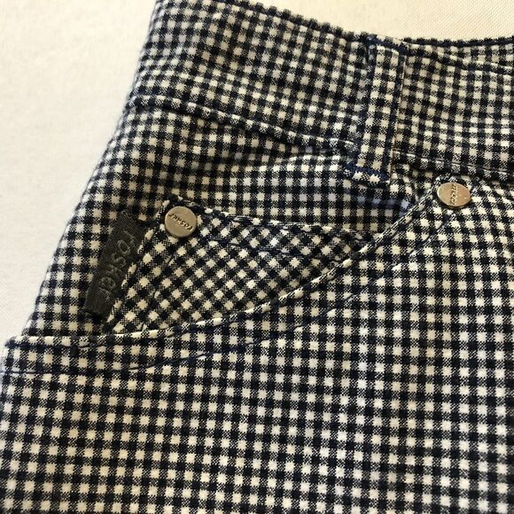 Rosner Shorts Women 12 Navy White Check Walking Casual Cotton Shorts Stretch - Picture 3 of 12